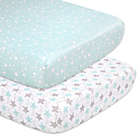 Alternate image 0 for The Peanutshell&trade; 2-Pack Stars Fitted Crib Sheets in Grey/Mint