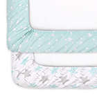 Alternate image 3 for The Peanutshell&trade; 2-Pack Stars Fitted Crib Sheets in Grey/Mint