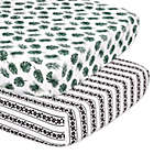 Alternate image 0 for The Peanutshell&trade; 2-Pack Botanical Fitted Crib Sheets in Green/Grey