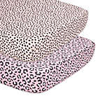 Alternate image 0 for The Peanutshell&trade; 2-Pack Animal Print Fitted Crib Sheets in Ivory/Black