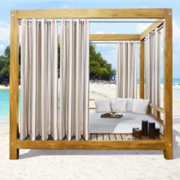 Commonwealth Home Fashions Seascapes Stripe Outdoor Grommet Top Curtain Panel (Single)
