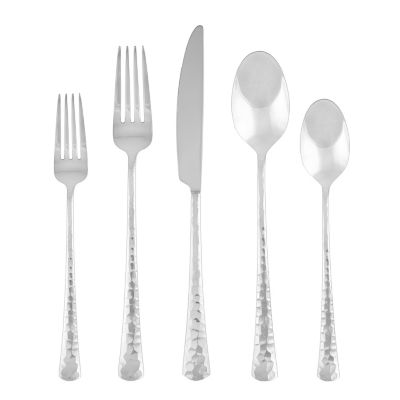 20pc Raegan Hammered Mirror Flatware Set - Cambridge Silversmiths