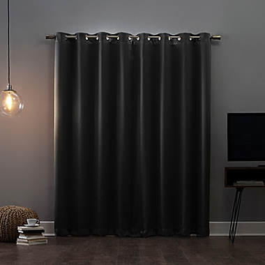 Sun Zero&reg; Oslo Extreme Total Blackout 54-Inch Grommet Curtain Panel in Coal (Single). View a larger version of this product image.