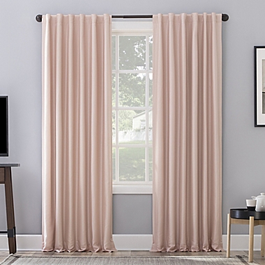 Sun Zero&reg; Evelina Faux Silk Thermal Total Blackout 63-Inch Curtain Panel in Blush (Single). View a larger version of this product image.