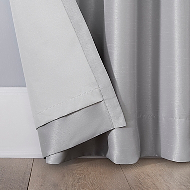 Sun Zero&reg; Evelina Faux Silk Thermal Total Blackout 95-Inch Curtain Panel in Chrome (Single). View a larger version of this product image.