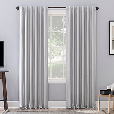 Sun Zero&reg; Evelina Faux Silk Thermal Total Blackout 84-Inch Curtain Panel in Chrome (Single). View a larger version of this product image.