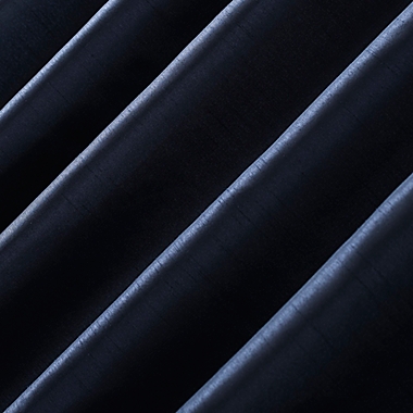 Sun Zero&reg; Evelina Faux Silk Thermal Total Blackout 108-Inch Curtain Panel in Navy (Single). View a larger version of this product image.
