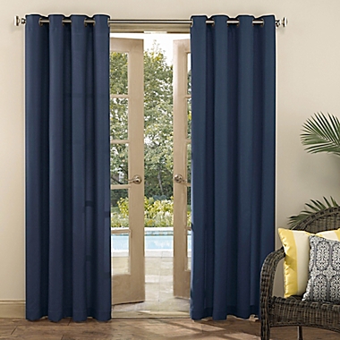 Sun Zero&reg; Sailor Indoor/Outdoor UV Protectant 108-Inch Curtain Panel in Navy Blue (Single). View a larger version of this product image.