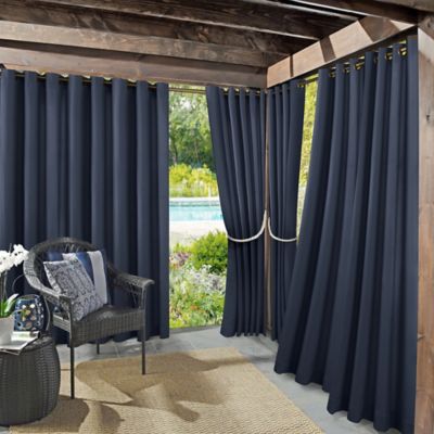 Choose Size Sunbrella Stanton Lagoon Resort Spa Home Decor IndoorOutdoor Brass Nickel Grommet Curtain Panels