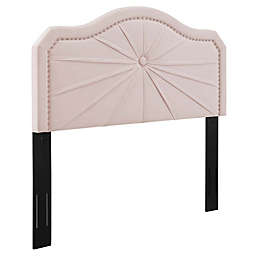 Modway Kristin King/California King Velvet Upholstered Headboard in Pink