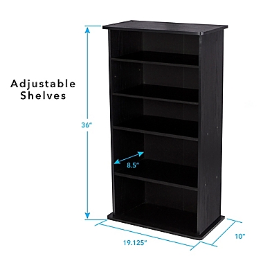 Atlantic Drawbridge Extra-Large Media Storage Cabinet in Ebony. View a larger version of this product image.