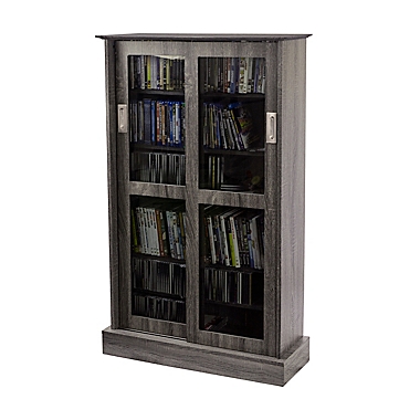 Atlantic Driffield Adjustable Shelf Media Cabinet in Gray. View a larger version of this product image.