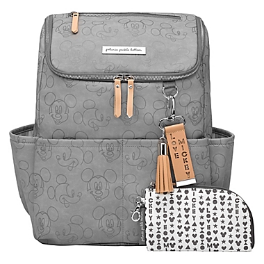 Petunia Pickle Bottom&reg; Love Mickey Method Backpack Diaper Bag in Grey. View a larger version of this product image.