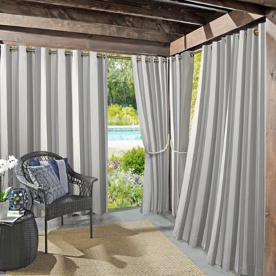 Sun Zero Owen Cabana Stripe Indoor/Outdoor UV Protectant Grommet Curtain Panel (Single)