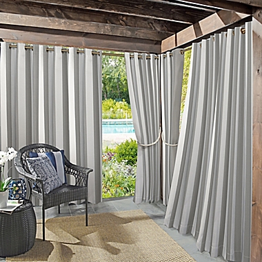 Sun Zero Owen Cabana Stripe Indoor/Outdoor UV Protectant Grommet Curtain Panel (Single). View a larger version of this product image.