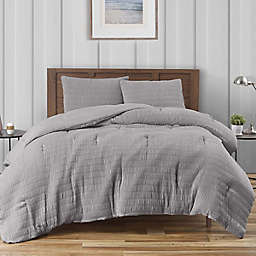 Crinkle 2-Piece Twin Comforter Set in Grey