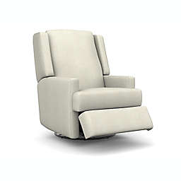 Best Chairs Ainsley Swivel Glider Recliner in Ivory Snow