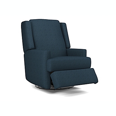 Best Chairs Ainsley Swivel Glider Recliner in Mariner Navy. View a larger version of this product image.