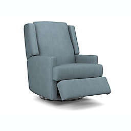 Best Chairs Ainsley Swivel Glider Recliner in Blue Slate