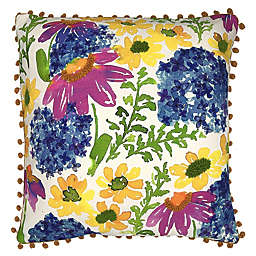 Mod Lifestyles Spring Blooms Field of Flowers Square Throw Pillow