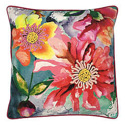 Mod Lifestyles Spring Blooms Zinnia Floral Square Throw Pillow