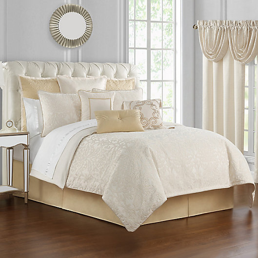 Alternate image 1 for Waterford® Valetta 4-Piece Reversible California KIng Comforter Set in Ivory