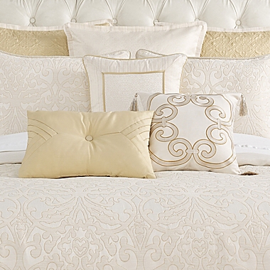 Waterford&reg; Valetta 4-Piece Reversible King Comforter Set in Ivory. View a larger version of this product image.