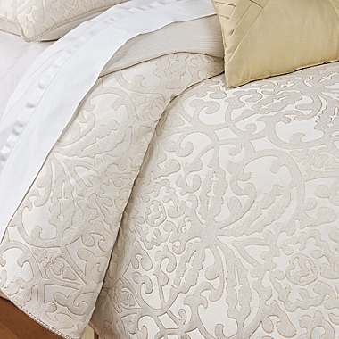 Waterford&reg; Valetta 4-Piece Reversible King Comforter Set in Ivory. View a larger version of this product image.