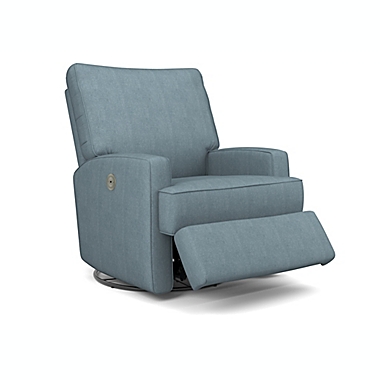 Best Chairs Kersey Power Swivel Glider Recliner in Blue Slate. View a larger version of this product image.