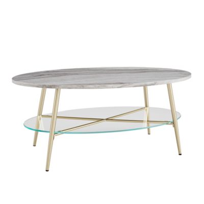 Forest Gate&trade; 42-Inch Faux Marble Oval Coffee Table