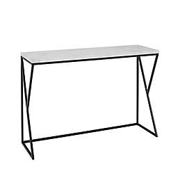 Forest Gate™ Glam Rectangular Console Table in Black/White Faux Marble