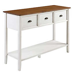Forest Gate™ 3-Drawer Solid Wood Console Table in White