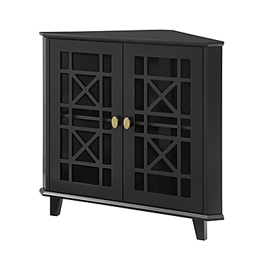 Forest Gate&trade; Corner Accent Cabinet in Black. View a larger version of this product image.