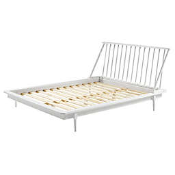 Forest Gate™ Diana Mid-Century Spindle Queen Bed Frame in White