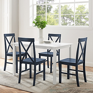 Forest Gate&trade; Wheatridge 5-Piece Dining Set in White/Navy. View a larger version of this product image.