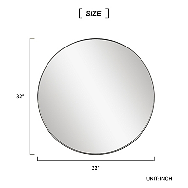 Neutype 32-Inch Round Stainless Steel Wall Mirror in Black. View a larger version of this product image.