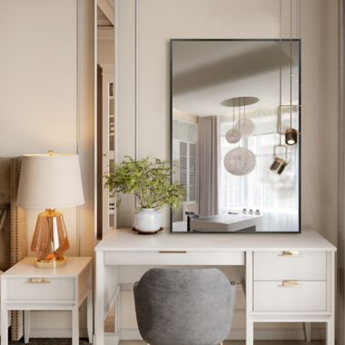 NeuType 36-Inch x 24-Inch Rectangular Bathroom Hanging Mirror in Black. View a larger version of this product image.