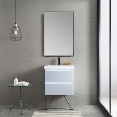 NeuType 36-Inch x 24-Inch Rectangular Bathroom Hanging Mirror in Black. View a larger version of this product image.
