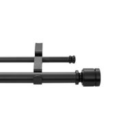 Simply Essential&trade; Deco 18 to 36-Inch Adjustable Double Curtain Rod Set in Black