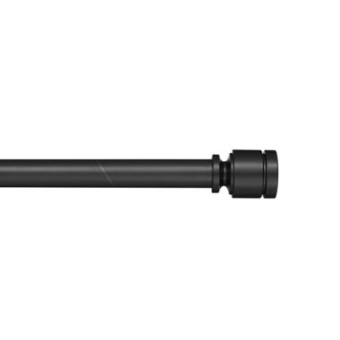 Simply Essential&trade; Deco 72 to 144-Inch Adjustable Single Curtain Rod Set in Black. View a larger version of this product image.