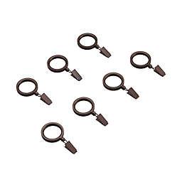 Simply Essential™ Deco Clip Curtain Rings in Brown (Set of 7)