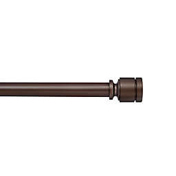 Simply Essential™ Deco 18 to 36-Inch Adjustable Single Curtain Rod Set in Brown
