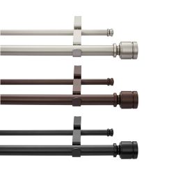 Simply Essential™ Deco 18 to 36-Inch Adjustable Double Curtain Rod Set