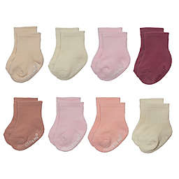 Little Me® Size 6-12M/12-18M 8-Pack Half Cushion Gripper Socks in Pink/Ivory
