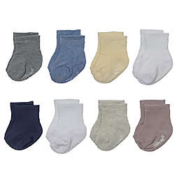 Little Me® Size 6-12M/12-18M 8-Pack Half Cushion Gripper Socks in Blue/Ivory