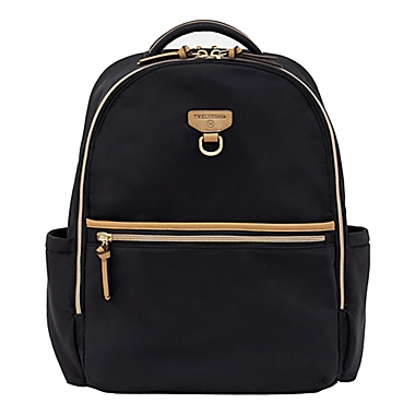 TWELVElittle On-the-Go Backpack Diaper Bag in Black/Tan. View a larger version of this product image.