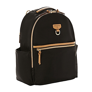 TWELVElittle Midi-Go Diaper Backpack in Black/Tan. View a larger version of this product image.