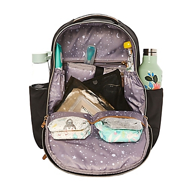 TWELVElittle Midi-Go Diaper Backpack in Black/Tan. View a larger version of this product image.