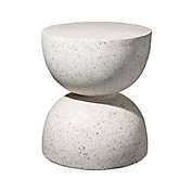 Glitzhome&reg; Spherical Faux Terrazzo Indoor/Outdoor Plant Stand in White
