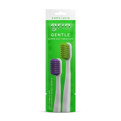 grin&reg; 2-Pack Gentle Cornstarch Toothbrushes